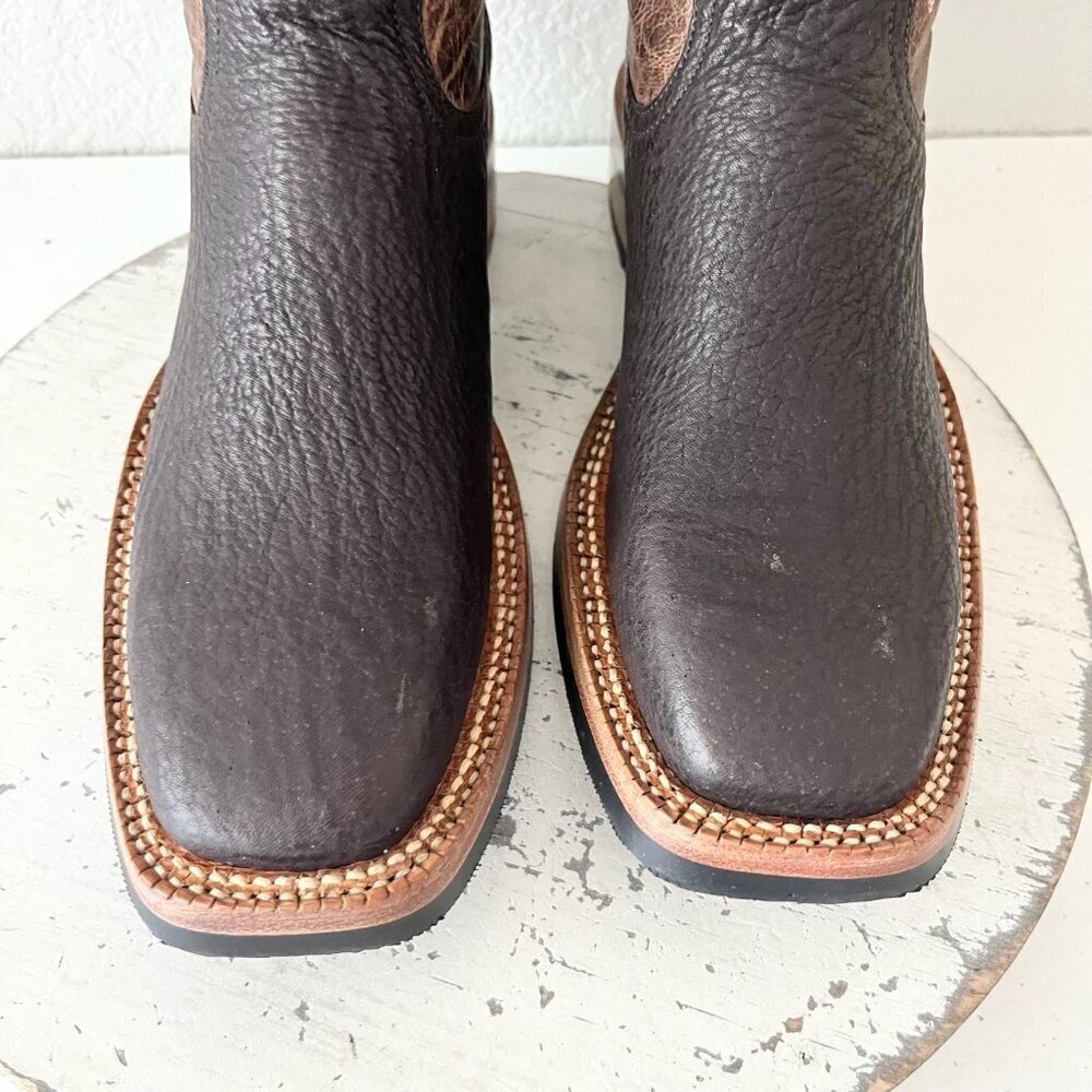 NEW Rod Patrick Mens Cowboy Boots 7.5 B Brown Shark Leather Western Square Toe - Picture 6 of 12